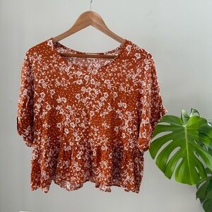 NWT Altar'd State Rust Floral Top